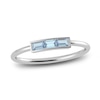 Thumbnail Image 1 of Juliette Maison Natural Aquamarine Baguette Bar Ring 10K White Gold