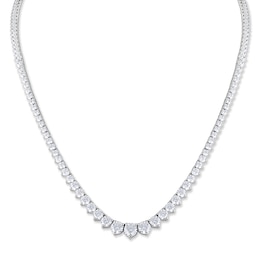 Diamond Tennis Necklace 15 ct tw Round 14K White Gold 16&quot;