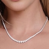 Thumbnail Image 4 of Diamond Tennis Necklace 15 ct tw Round 14K White Gold 16&quot;