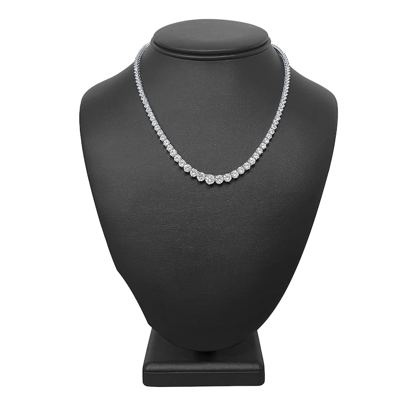 Main Image 5 of Diamond Tennis Necklace 15 ct tw Round 14K White Gold 16&quot;