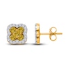 Thumbnail Image 2 of Kallati Natural Yellow Diamond Stud Earrings 1 ct tw Round 14K Yellow Gold