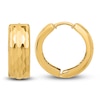 Thumbnail Image 1 of Diamond-Cut Huggie Hoop Earrings 14K Yellow Gold 1mm