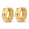 Thumbnail Image 2 of Diamond-Cut Huggie Hoop Earrings 14K Yellow Gold 1mm