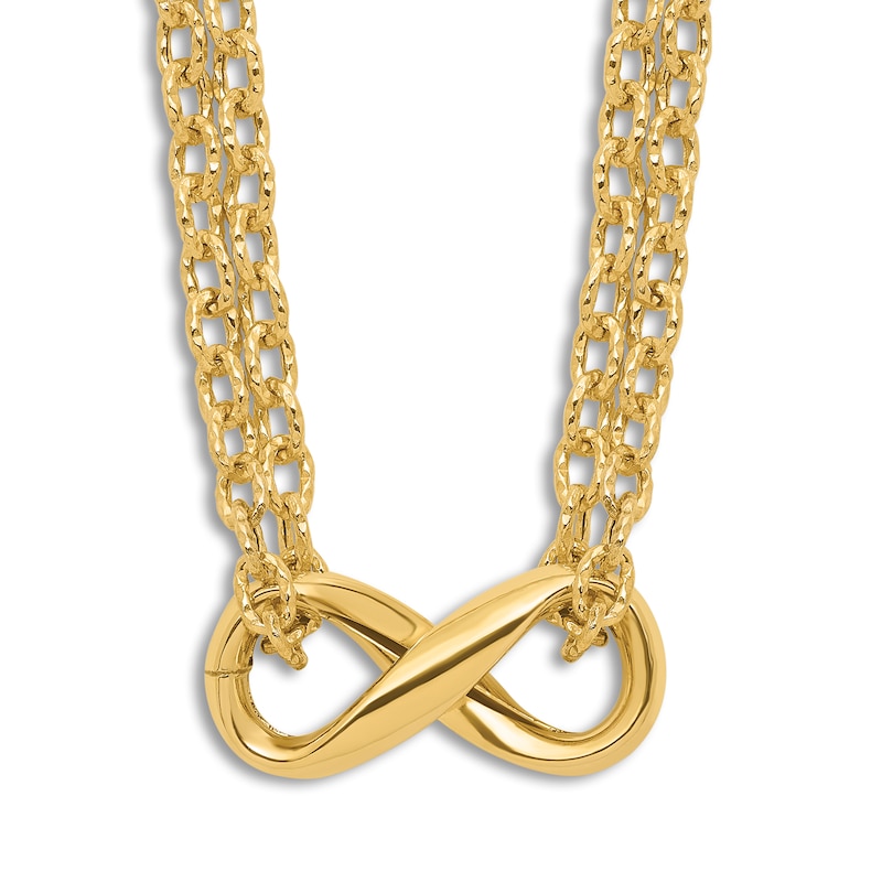 Main Image 1 of High-Polish 2-Strand Infinity Necklace 14K Yellow Gold