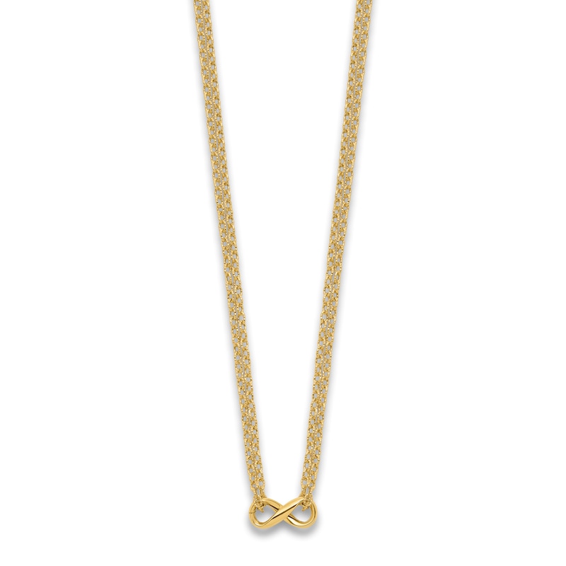 Main Image 2 of High-Polish 2-Strand Infinity Necklace 14K Yellow Gold