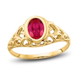 Natural Ruby Ring 14K Yellow Gold