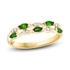 Thumbnail Image 0 of LALI Jewels Natural Emerald Anniversary Band 1/15 ct Diamonds 14K Yellow Gold