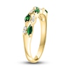 Thumbnail Image 1 of LALI Jewels Natural Emerald Anniversary Band 1/15 ct Diamonds 14K Yellow Gold