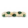 Thumbnail Image 2 of LALI Jewels Natural Emerald Anniversary Band 1/15 ct Diamonds 14K Yellow Gold