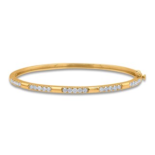 14K Bangle with Charms Yellow Gold – Alex Diamond Jewelry