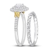 Thumbnail Image 1 of Y-Knot Diamond Bridal Set 7/8 ct tw Round 14K Two-Tone Gold