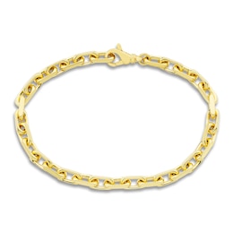 Men's Solid Anchor Chain Bracelet 10K Yellow Gold 8.5&quot; 4.6mm