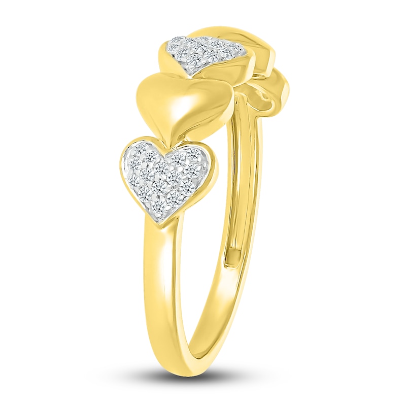 Main Image 2 of Diamond Heart Ring 1/6 ct tw Round 10K Yellow Gold