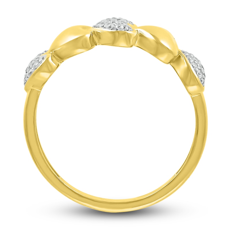 Main Image 4 of Diamond Heart Ring 1/6 ct tw Round 10K Yellow Gold