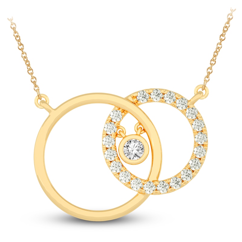 Main Image 1 of Diamond Pendant Necklace 1/2 ct tw Round 14K Yellow Gold 18&quot;