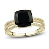 Thumbnail Image 1 of Natural Onyx Ring 1/5 ct tw Diamonds 10K Yellow Gold