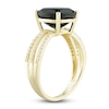 Thumbnail Image 2 of Natural Onyx Ring 1/5 ct tw Diamonds 10K Yellow Gold