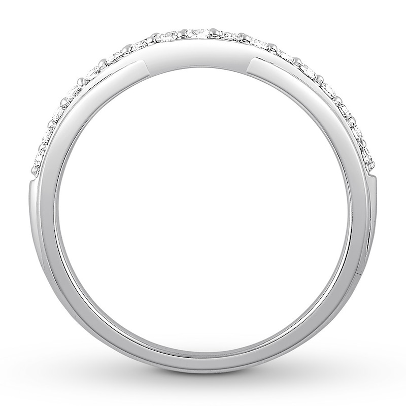 Main Image 2 of Diamond Contour Anniversary Band 1/4 ct tw Round 14K White Gold