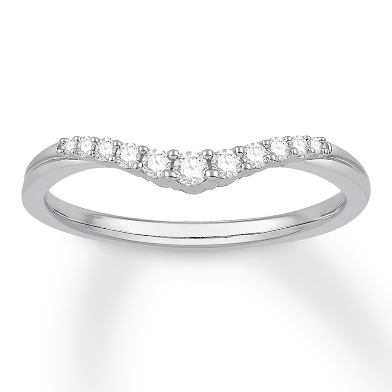 Main Image 1 of Diamond Contour Anniversary Band 1/6 ct tw Round 14K White Gold