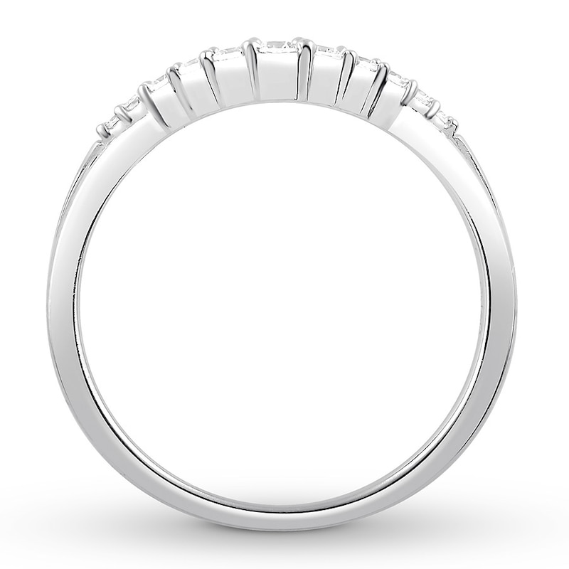 Main Image 2 of Diamond Contour Anniversary Band 1/6 ct tw Round 14K White Gold