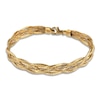 Thumbnail Image 1 of Italia D'Oro Diamond-Cut Omega Chain Bracelet 14K Yellow Gold 7.5&quot; 10.0mm