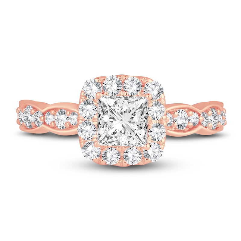 Diamond Engagement Ring 1-1/3 ct tw Princess/Round 14K Rose Gold | Jared