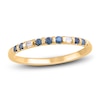 Thumbnail Image 1 of Blue & White Diamond Stackable Anniversary Band 1/6 ct tw Round/Baguette 14K Yellow Gold