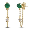 Thumbnail Image 2 of Natural Emerald Earrings 1/15 ct tw Diamonds 14K Yellow Gold