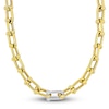 Thumbnail Image 1 of Diamond Link Necklace 1/2 ct tw Round 14K Yellow Gold 16&quot;