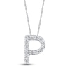 Thumbnail Image 1 of Diamond Letter P Necklace 1/20 ct tw Round 14K White Gold 18&quot;