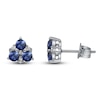 Thumbnail Image 1 of Natural Blue Sapphire & Diamond Earrings 1/20 ct tw 14K White Gold