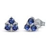 Thumbnail Image 2 of Natural Blue Sapphire & Diamond Earrings 1/20 ct tw 14K White Gold