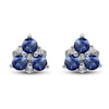 Thumbnail Image 3 of Natural Blue Sapphire & Diamond Earrings 1/20 ct tw 14K White Gold