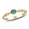 Thumbnail Image 2 of Natural Emerald & Diamond Ring 1/15 ct tw 14K Yellow Gold