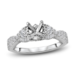 Diamond Engagement Ring Setting 1/2 ct tw Round 14K White Gold