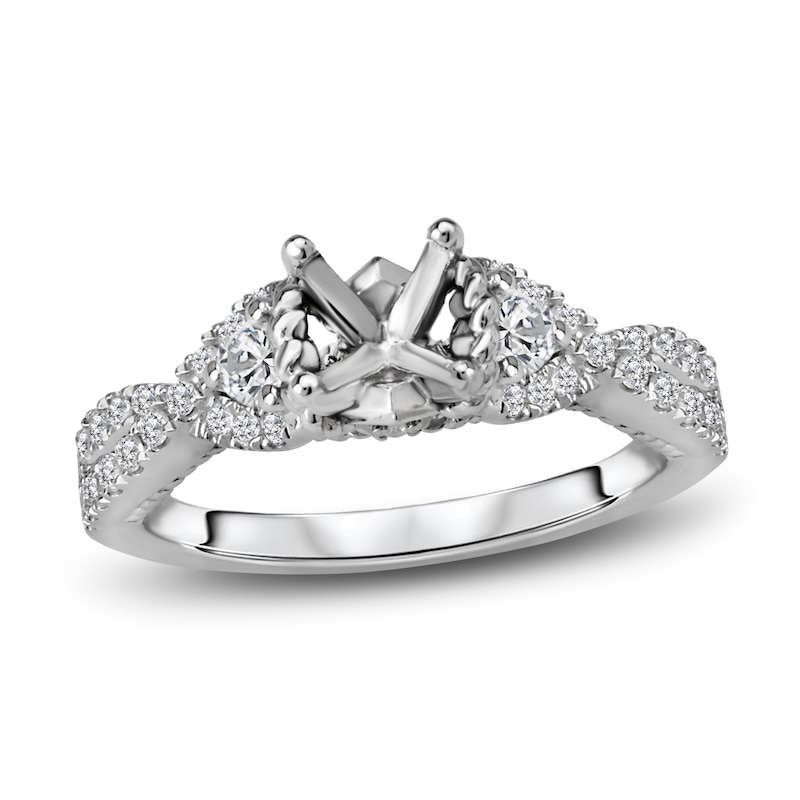 Main Image 1 of Diamond Engagement Ring Setting 1/2 ct tw Round 14K White Gold