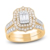 Thumbnail Image 1 of Round & Baguette-Cut Diamond Bridal Set 1 ct tw 14K Yellow Gold