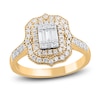 Thumbnail Image 2 of Round & Baguette-Cut Diamond Bridal Set 1 ct tw 14K Yellow Gold