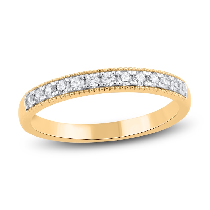 Main Image 3 of Round & Baguette-Cut Diamond Bridal Set 1 ct tw 14K Yellow Gold