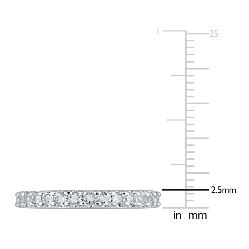 Main Image 4 of Natural Aquamarine Eternity Band 14K White Gold