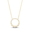 Thumbnail Image 1 of Diamond Circle Pendant Necklace 1/2 ct tw Round 10K Yellow Gold