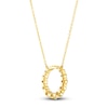 Thumbnail Image 3 of Diamond Circle Pendant Necklace 1/2 ct tw Round 10K Yellow Gold