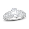 Thumbnail Image 1 of Vintage-Style Oval/Round Diamond Engagement Ring 1-1/4 ct tw 14K White Gold