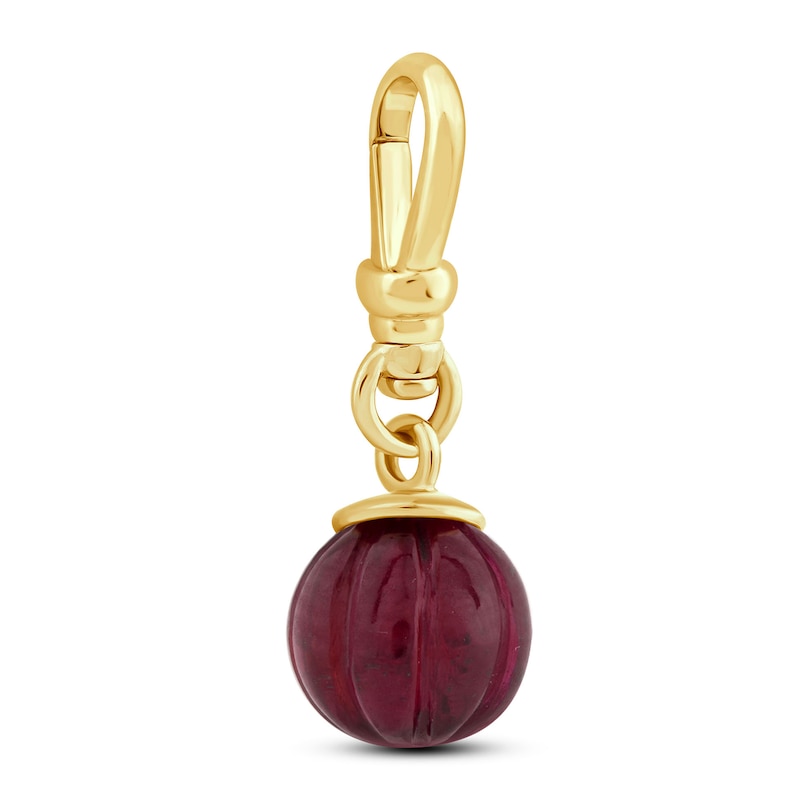 Main Image 2 of Charm'd by Lulu Frost 10K Yellow Gold 9MM Lab-Created Ruby Birthstone Charm