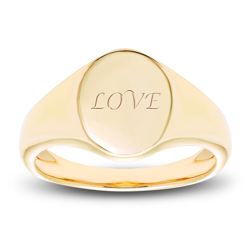 Main Image 1 of Engravable Signet Ring 14K Yellow Gold