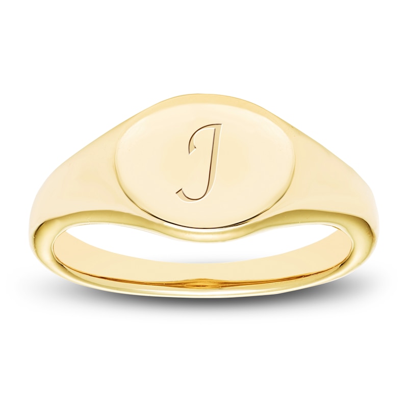 Main Image 1 of Engravable Signet Ring 14K Yellow Gold