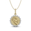 Thumbnail Image 1 of Diamond Dragon Medallion Necklace 1/4 ct tw 10K Yellow Gold 18&quot;