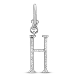 Charm'd by Lulu Frost Diamond Letter H Charm 1/10 ct tw Pavé Round 10K White Gold