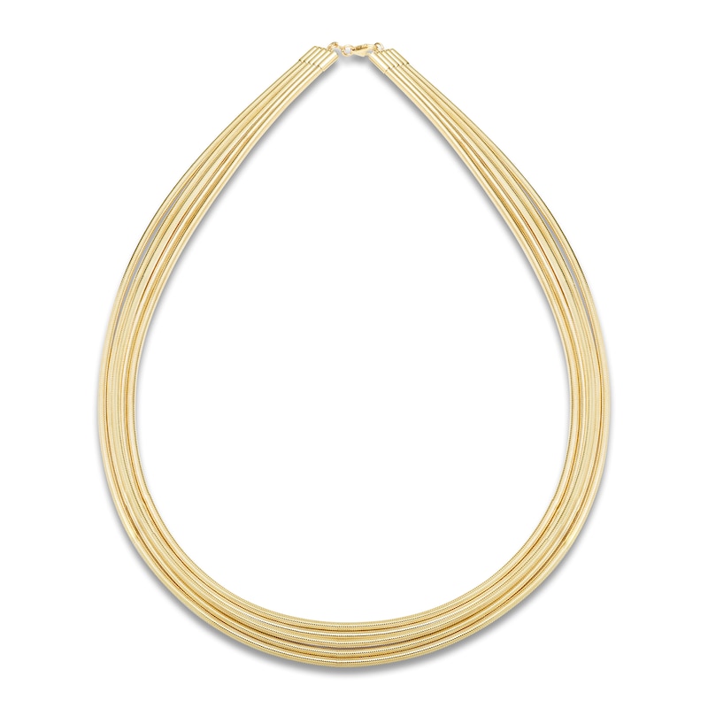 Main Image 1 of Italia D'Oro Five-Strand Stretch Necklace 14K Yellow Gold 18&quot;