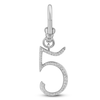 Thumbnail Image 1 of Charm'd by Lulu Frost Pavé Diamond Number 5 Charm 1/8 ct tw 10K White Gold